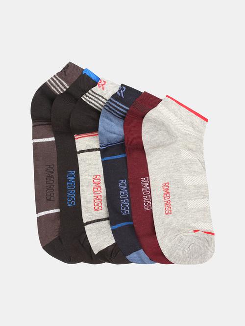 men pack of 6 printed ankle length socks - 17361468 - Very Small Image - 1