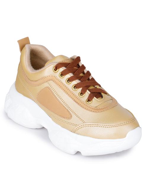 gold mesh laceup sneakers - 17361924 - Very Small Image - 1
