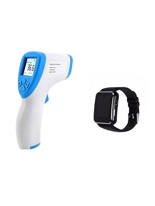 bushwick newly upgraded digital infrared forehead thermometer gun for fever with smart bluetooth android smartwatch - 17363049 - Very Small Image - 1