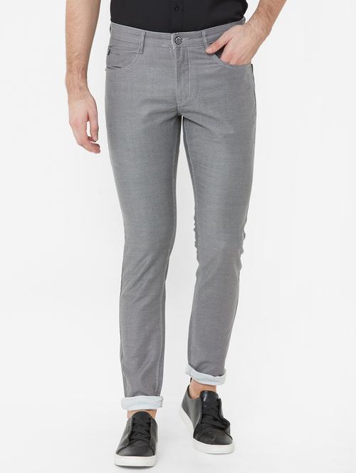grey textured chinos - 17363080 - Very Small Image - 1