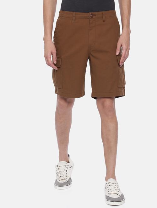 brown solid cargo short - 17363783 - Very Small Image - 1