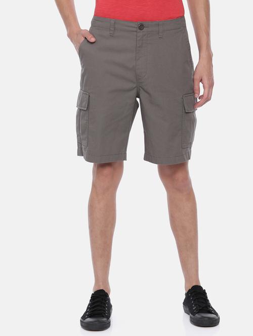 grey solid cargo shorts - 17363828 - Very Small Image - 1