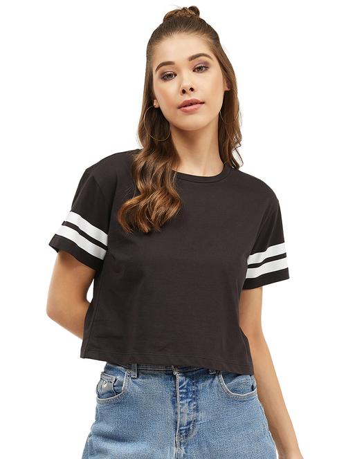 round neck varsity crop tee  - 17364436 - Very Small Image - 1