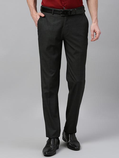 black textured flat front formal trouser - 17367981 - Very Small Image - 1
