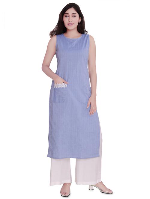 solid straight kurta - 17368000 - Very Small Image - 1