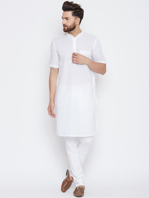 white solid long kurta - 17370665 - Very Small Image - 1