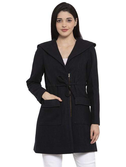 lapel neck trench/overcoat coat - 17371431 - Very Small Image - 1