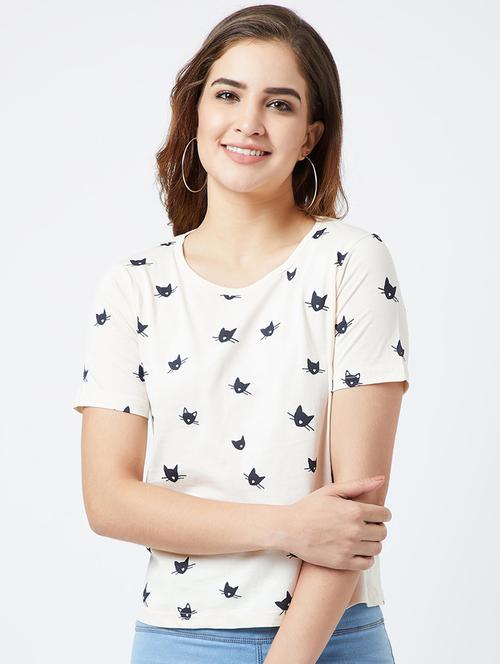 round neck printed tee  - 17372970 - Very Small Image - 1