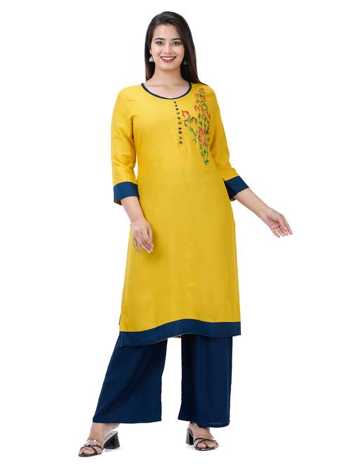 printed kurta palazzo set - 17373756 - Very Small Image - 1