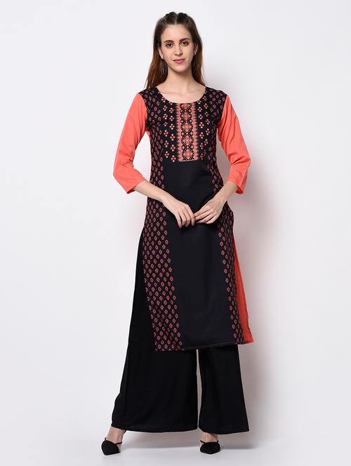 printed straight kurta - 17373899 - Very Small Image - 1