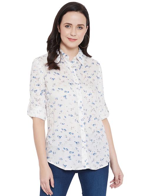 white rayon regular shirt - 17374555 - Very Small Image - 1