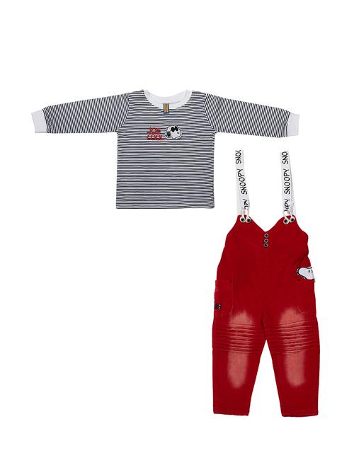 red cotton dungarees twin sets  - 17374661 - Very Small Image - 1