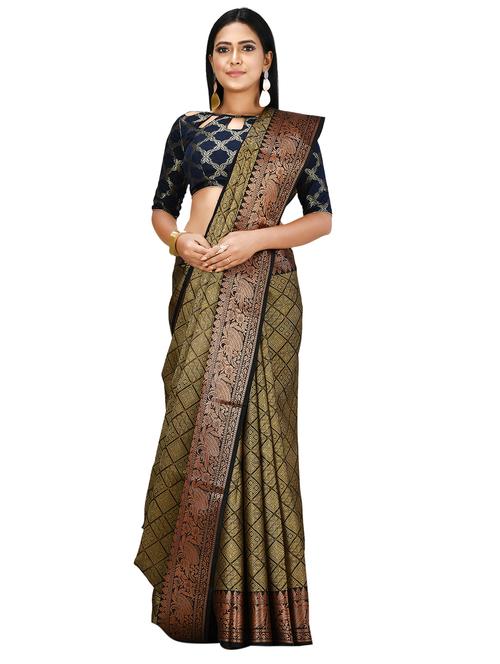 self-design banarasi saree with blouse - 17374764 - Very Small Image - 1