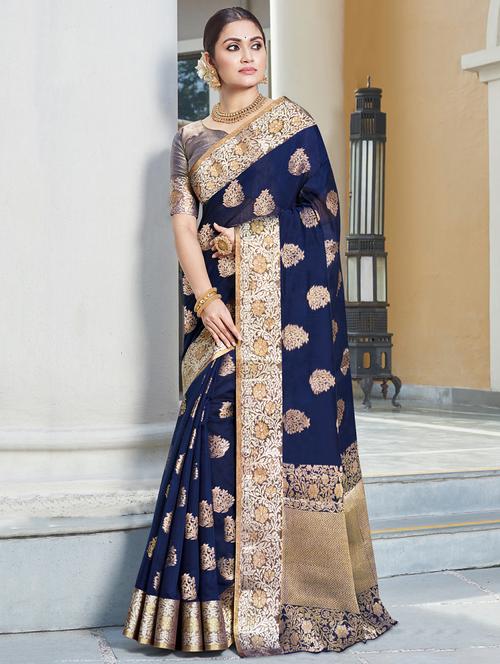 zari work handloom saree - 17375226 - Very Small Image - 1