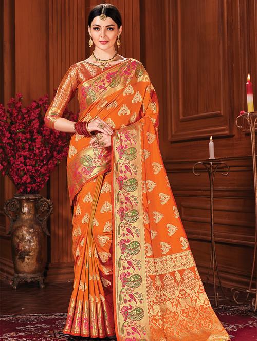 zari work handloom saree - 17375234 - Very Small Image - 1