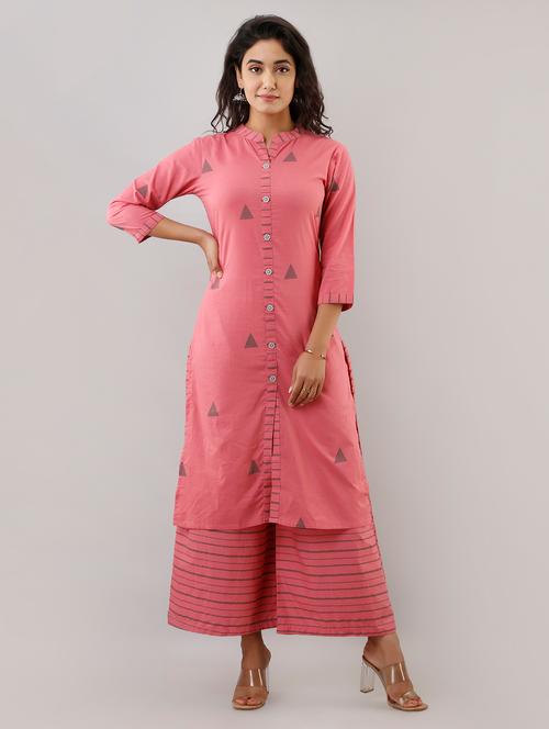 geometric print kurta palazzo set - 17375303 - Very Small Image - 1