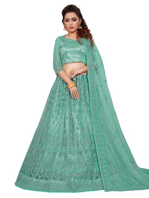 embroidered a-line lehenga - 17375449 - Very Small Image - 1