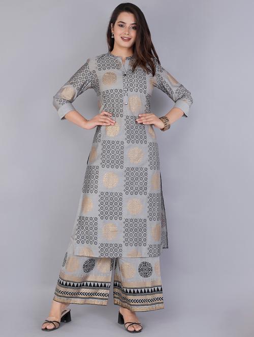 floral kurta palazzo set - 17375642 - Very Small Image - 1