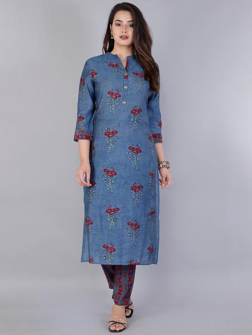 floral kurta pant set - 17375647 - Very Small Image - 1