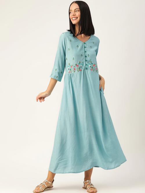 embroidered detail maxi dress - 17376834 - Very Small Image - 1