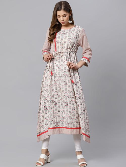 printed flared kurta - 17376938 - Very Small Image - 1