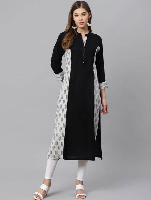 ikat printed straight kurta - 17376957 - Very Small Image - 1
