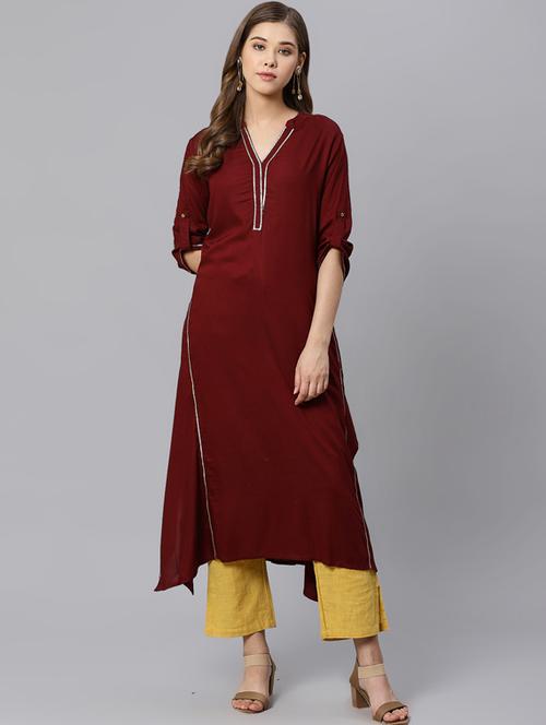 sequined solid asymmetric kurta - 17376958 - Very Small Image - 1