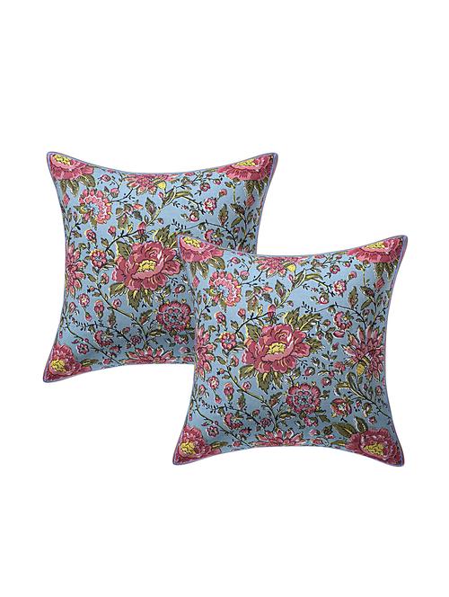  cotton jaipuri hand block print canvas cushion cover (pack of 2) - 17377161 - Very Small Image - 1