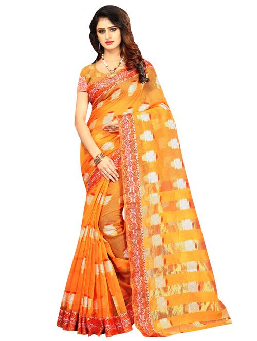 ethnic motif woven saree with blouse - 17379507 - Very Small Image - 1