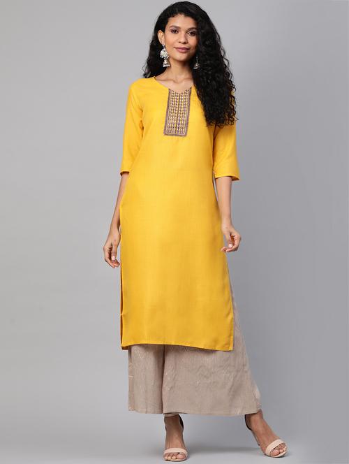 embroidered straight kurta - 17380797 - Very Small Image - 1