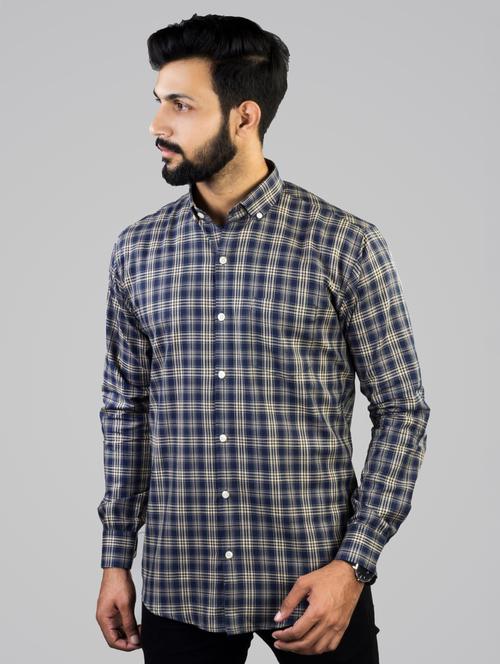 blue checkered casual shirt - 17381483 - Very Small Image - 1