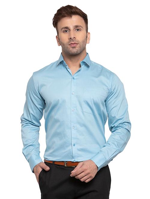 light blue solid formal shirt - 17381962 - Very Small Image - 1