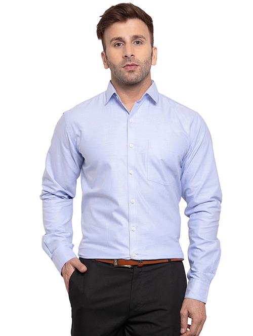 light blue solid formal shirt - 17381973 - Very Small Image - 1