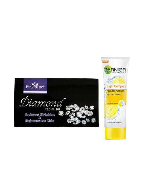 pink root diamond facial kit with garnier light complete fairness face wash - 17383757 - Very Small Image - 1
