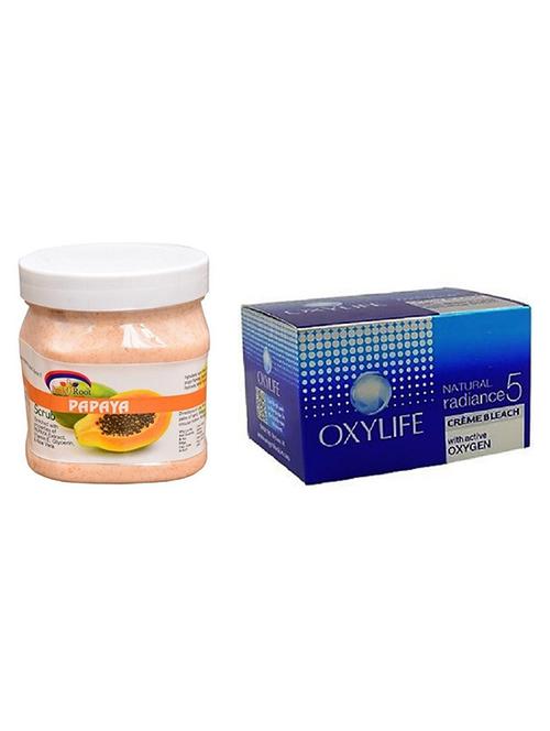 pink root papaya scrub 500ml with oxylife crème bleach natural radiance5 - 17383933 - Very Small Image - 1