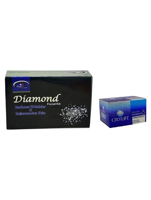 pink root diamond facial kit 83gm with oxylife crème bleach natural radiance5 - 17383939 - Very Small Image - 1