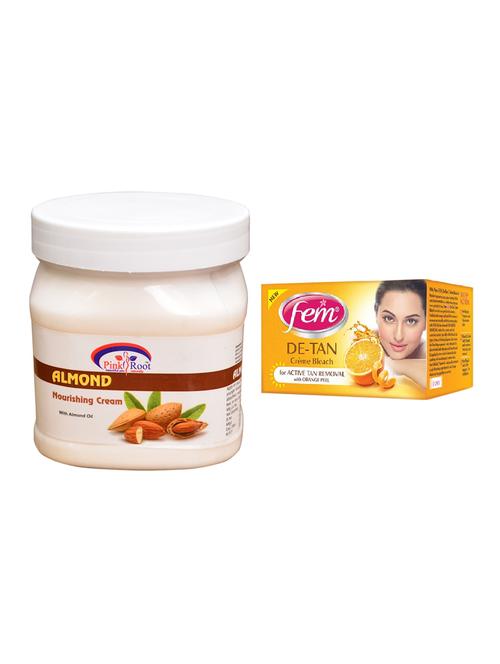 pink root almond nourishing cream 500ml with fem de-tan bleach - 17384005 - Very Small Image - 1