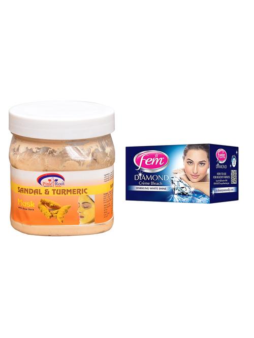 pink root sandal & turmeric mask 500ml with fem diamond bleach - 17384047 - Very Small Image - 1