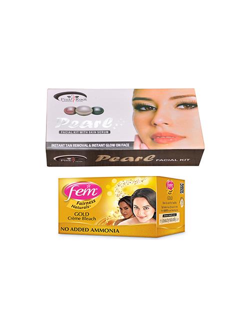 pink root pearl facial kit 83gm with fem gold bleach - 17384143 - Very Small Image - 1