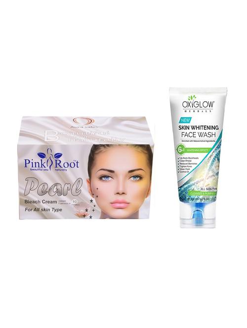 pink root pearl bleach 250g with oxyglow skin whitening face wash - 17384259 - Very Small Image - 1