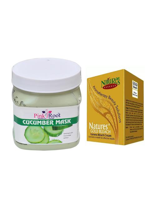 pink root cucumber mask 500ml with nature's essence 43g gold bleach - 17384450 - Very Small Image - 1