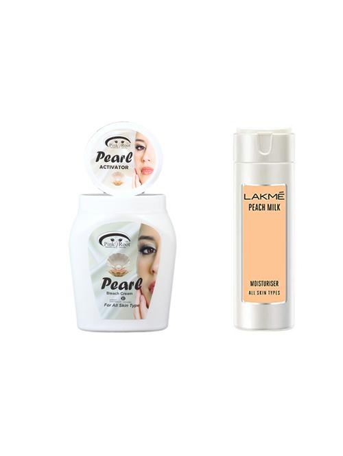 pink root pearl bleach 1kg with lakme peach milk moisturiser lotion - 17384457 - Very Small Image - 1