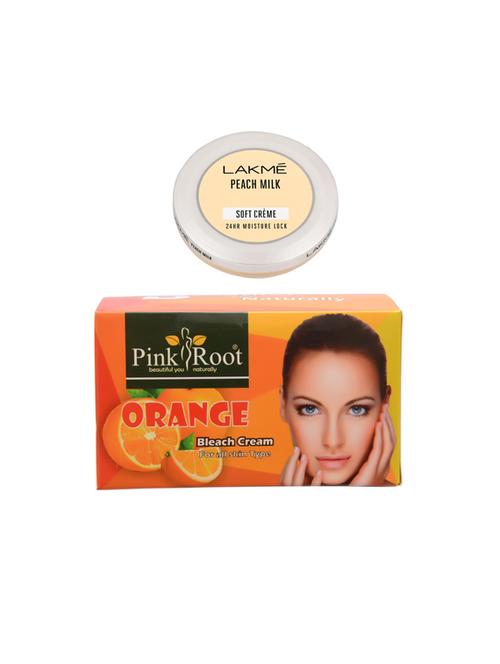 pink root orange bleach 250gm with lakme peach milk soft creme - 17384490 - Very Small Image - 1
