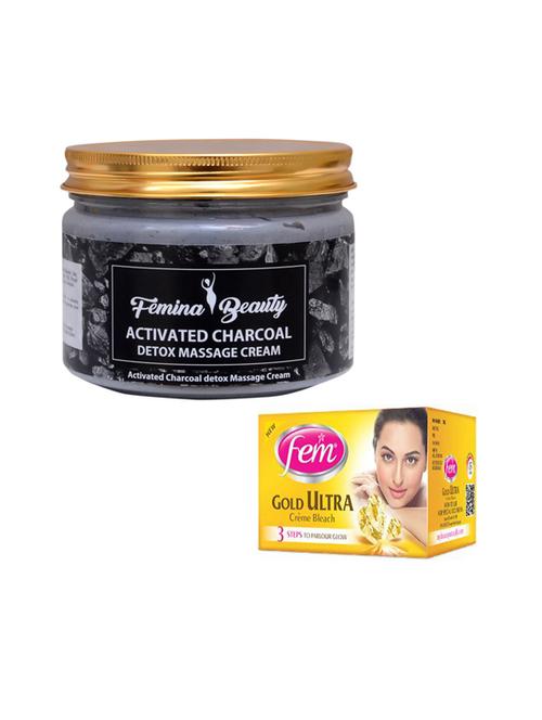 femina beauty charcoal cream with fem gold bleach - 17384572 - Very Small Image - 1