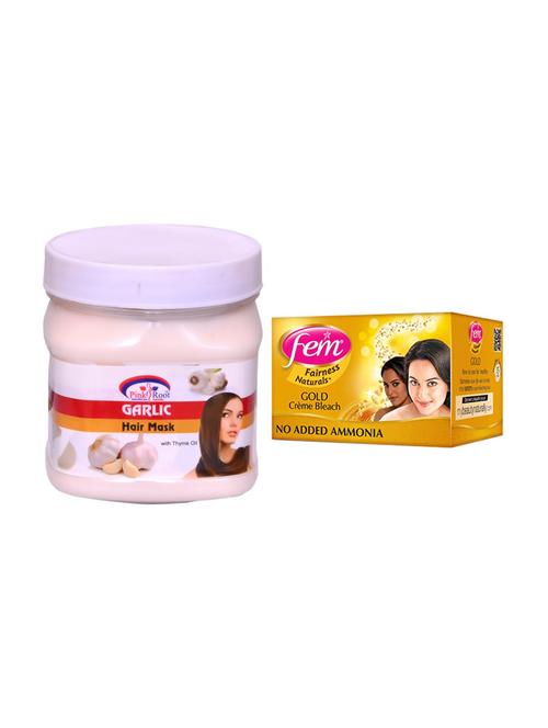 pink root garlic hair mask 500ml with fem gold creme bleach - 17384734 - Very Small Image - 1