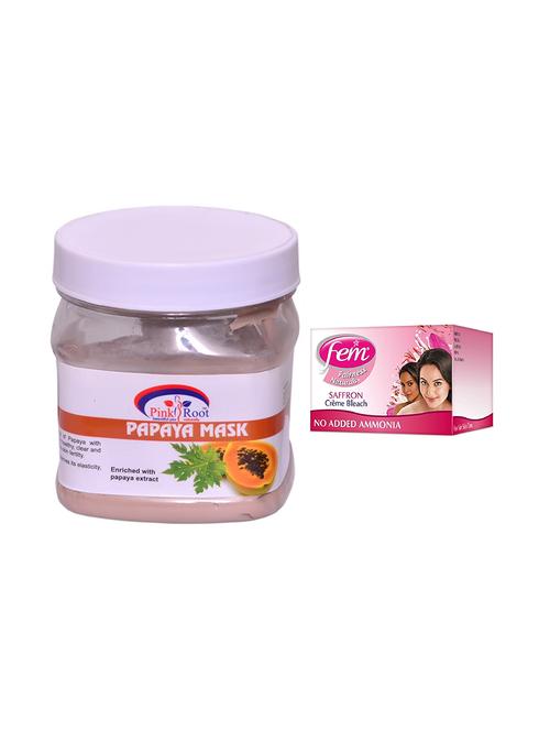 pink root papaya mask 500ml with fem saffron creme bleach - 17384759 - Very Small Image - 1