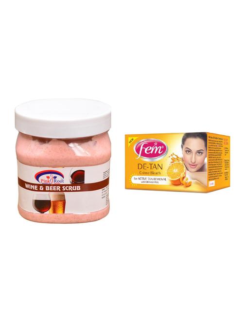 pink root wine & beer scrub 500ml with fem de-tan bleach - 17384830 - Very Small Image - 1