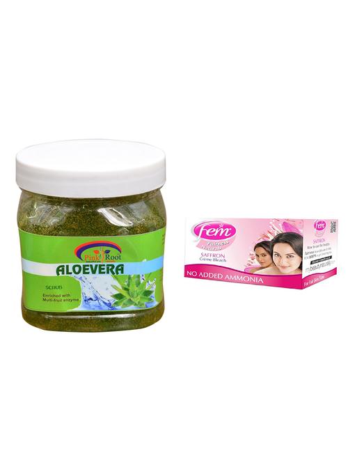 pink root aloe vera scrub 500ml with fem saffron bleach - 17384924 - Very Small Image - 1