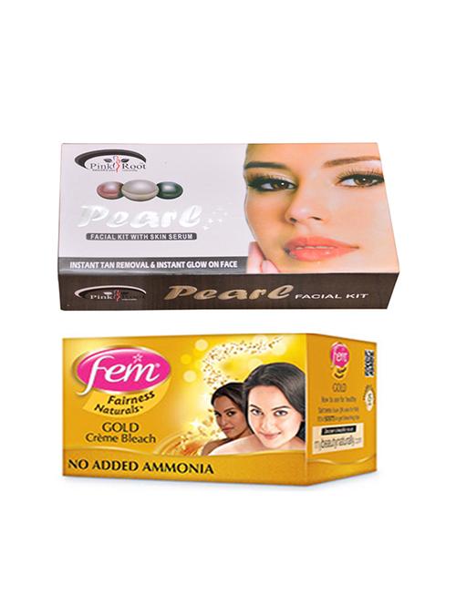 pink root pearl facial kit 83gm with fem gold bleach - 17384952 - Very Small Image - 1