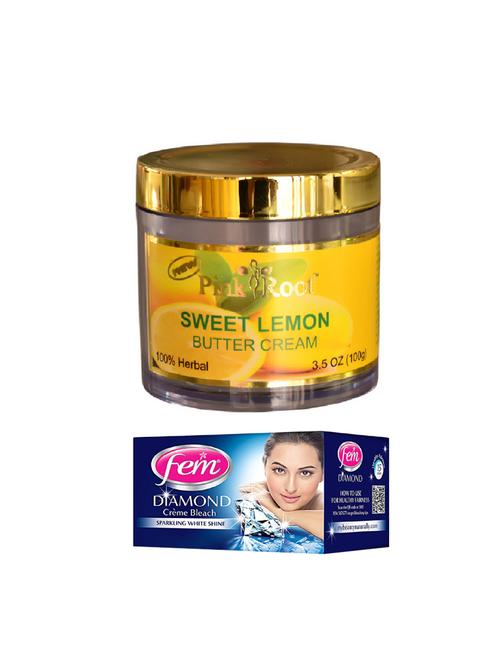 pink root sweet lemon butter cream 100gm with fem diamond creme bleach 30g - 17384968 - Very Small Image - 1